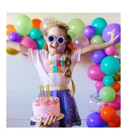 Sweet Wink Little and Big Girls Birthday Girl Patch Short Sleeve T-Shirt