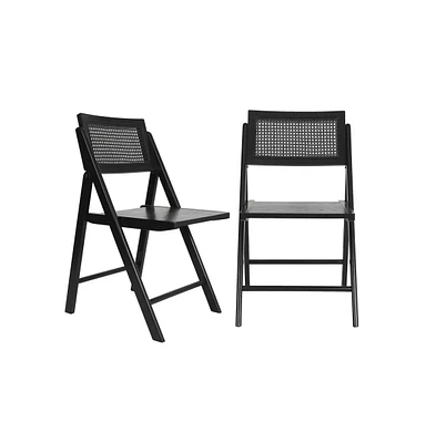 Gordon Set Of 2 Cane Rattan Folding Chairs