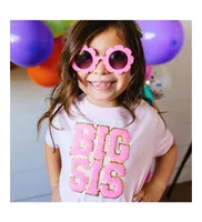 Little and Big Girls Sis Patch Short Sleeve T-Shirt