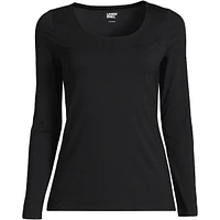 Lands' End Women's Lightweight Jersey Skimming Long Sleeve Scoop Neck T-shirt