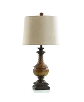 33" Toffeewood Traditional Two Tone Swirled Table Lamp