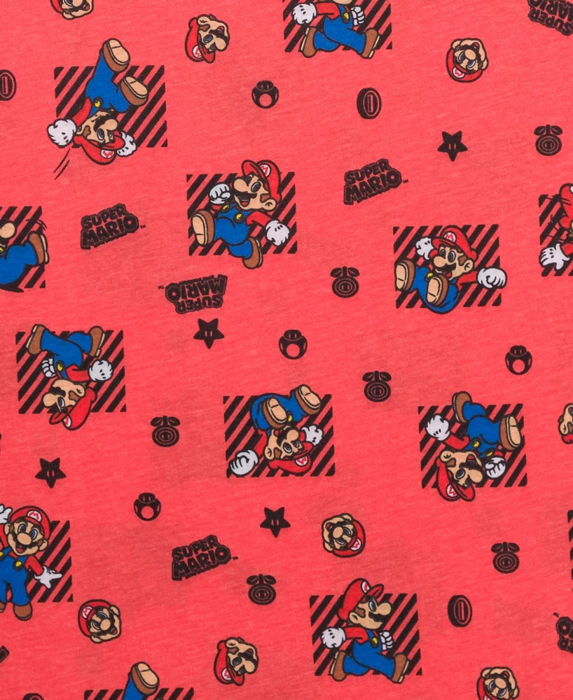 Hybrid Big Boys Super Mario All Over Print Short Sleeves Graphic T-shirt