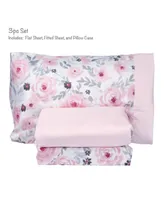 Bedtime Originals Blossom Watercolor Floral Twin Sheets and Pillowcase Set Twin