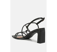 Women's Andrea Knotted Straps Block Heeled Sandals