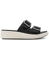 Clarks Women's Drift Buckle Slip-On Slide Wedge Sandals