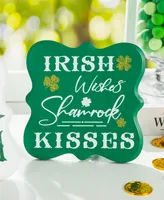 Glitzhome St. Patrick's Wooden Table Decor, Set of Two