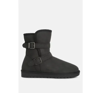 Womens basil buckle strap detail boots