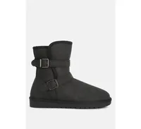 Womens basil buckle strap detail boots