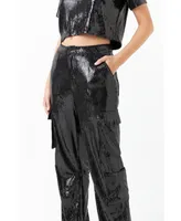 Women's Sequins Cargo Pants