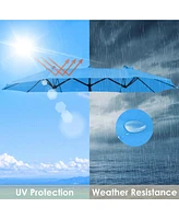 14 Ft Double Sided Umbrella Replacement Canopy Market Table Top Outdoor Garden