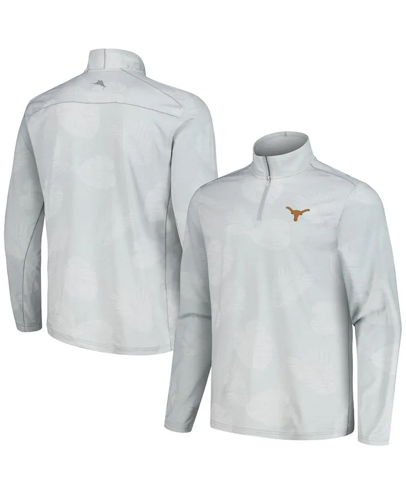 Men's Tommy Bahama Gray Texas Longhorns Delray Frond IslandZone Half-Zip Jacket