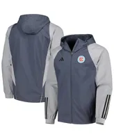 Men's adidas Charcoal Chicago Fire All-Weather Raglan Hoodie Full-Zip Jacket