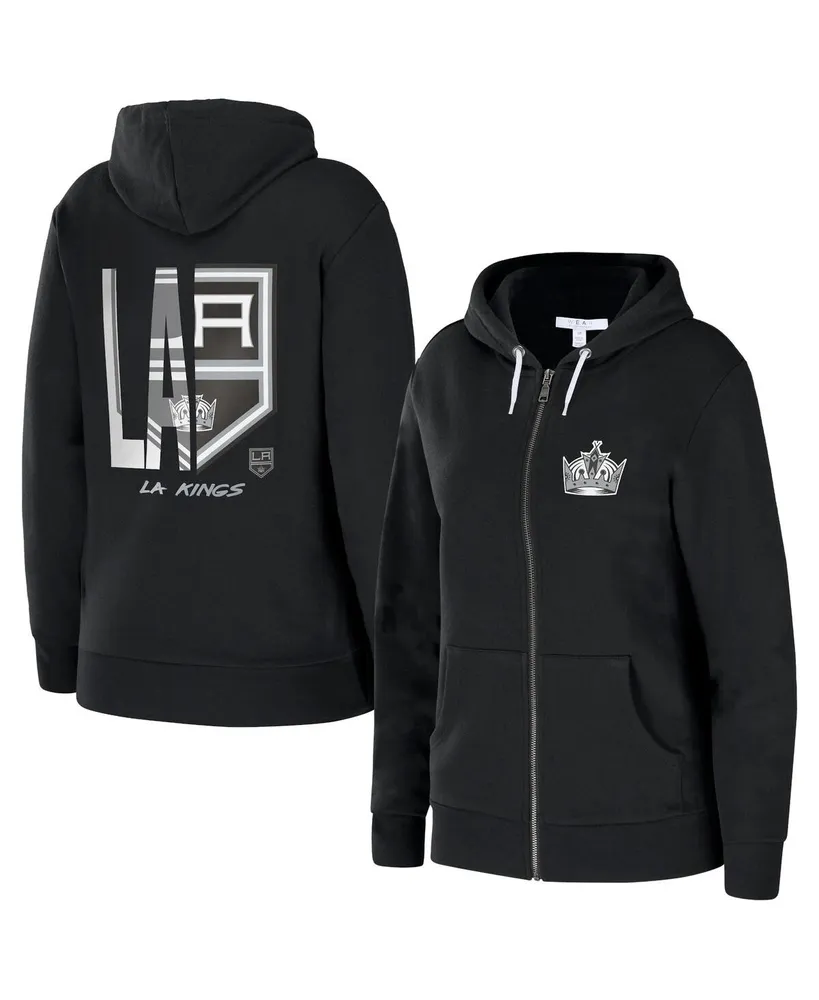 Women's Wear by Erin Andrews Black Los Angeles Kings Sponge Full-Zip Hoodie