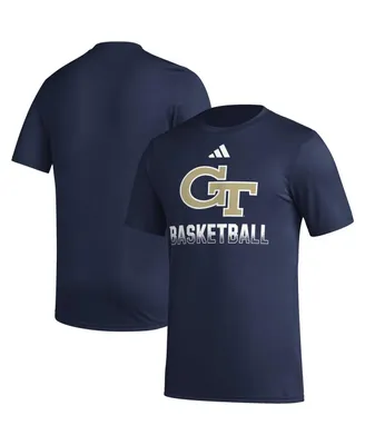 Men's adidas Navy Georgia Tech Yellow Jackets Fadeaway Basketball Pregame Aeroready T-shirt