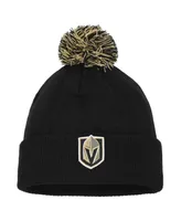 Men's adidas Black Vegas Golden Knights Cold.rdy Cuffed Knit Hat with Pom