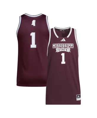 Men's adidas #1 Maroon Mississippi State Bulldogs Swingman Jersey