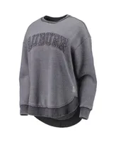 Women's Pressbox Navy Distressed Auburn Tigers Ponchoville Pullover Sweatshirt