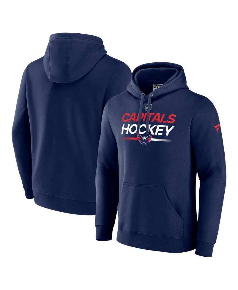 Men's Fanatics Navy Washington Capitals Authentic Pro Pullover Hoodie