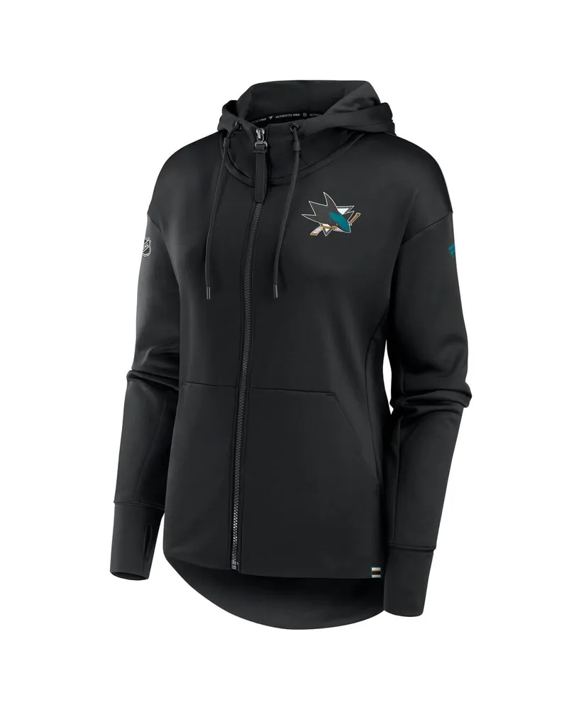 Women's Fanatics Black San Jose Sharks Authentic Pro Scuba Full-Zip Hoodie