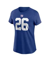 Women's Nike Saquon Barkley Royal New York Giants Player Name and Number T-shirt