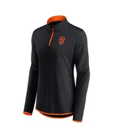 Women's Fanatics Black San Francisco Giants Corner Quarter-Zip Top