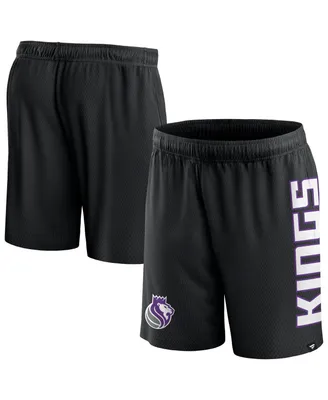 Men's Fanatics Black Sacramento Kings Post Up Mesh Shorts