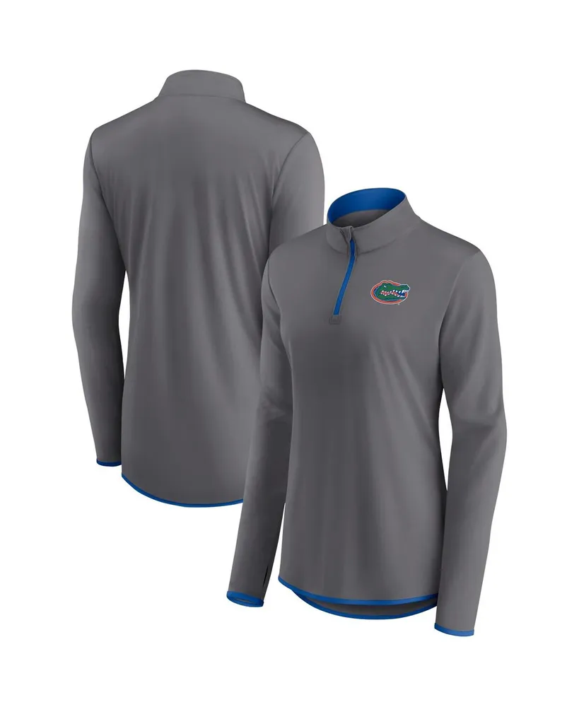 Women's Fanatics Gray Florida Gators Corner Quarter-Zip Top