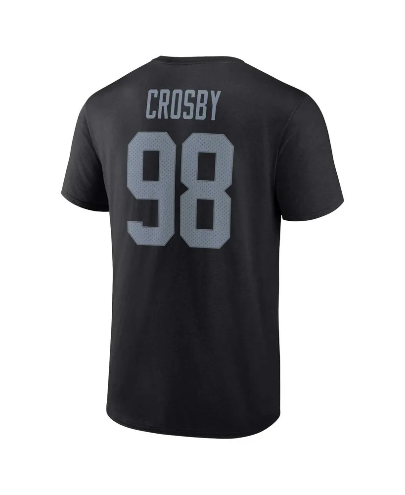 Men's Fanatics Maxx Crosby Black Las Vegas Raiders Player Icon Name and Number T-shirt