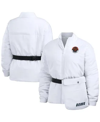 Women's Wear by Erin Andrews White Chicago Bears Packaway Full-Zip Puffer Jacket
