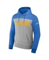 Men's Nfl x Darius Rucker Collection by Fanatics Heather Gray Los Angeles Chargers Color Blocked Pullover Hoodie