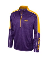 Men's Colosseum Purple Lsu Tigers Marled Half-Zip Jacket