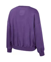 Women's Colosseum Purple Lsu Tigers Audrey Washed Pullover Sweatshirt