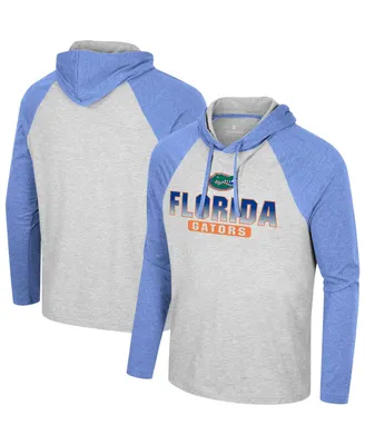 Men's Colosseum Heather Gray Florida Gators Hasta La Vista Raglan Hoodie Long Sleeve T-shirt