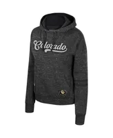 Women's Colosseum Charcoal Colorado Buffaloes Catherine Speckle Pullover Hoodie