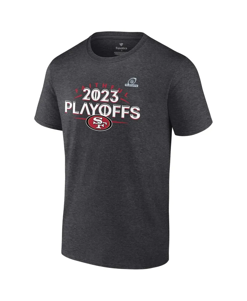 Men's Fanatics Heather Charcoal San Francisco 49ers 2023 Nfl Playoffs T-shirt