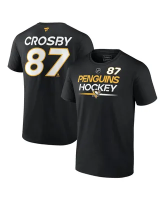Men's Fanatics Sidney Crosby Black Pittsburgh Penguins Authentic Pro Prime Name and Number T-shirt