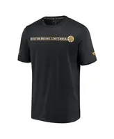 Men's Fanatics Black Distressed Boston Bruins Authentic Pro Centennial Banner T-shirt