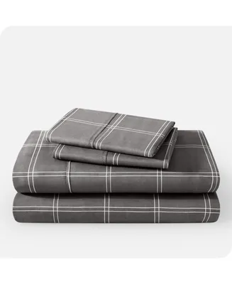 Bare Home Ultra-Soft Double Brushed Print Queen Sheet Set - Plaid