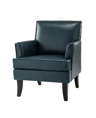 Nihad Modern Faux Leather Accent Chair with Nailhead Trim