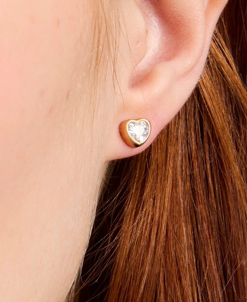 Kate Spade New York Cubic Zirconia Heart Mini Stud Earrings