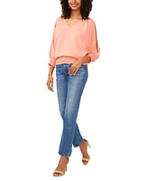 Sam & Jess Petite Slit-Sleeve Blouson Top