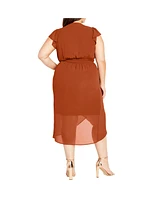 City Chic Women's Wrap Swing Dress