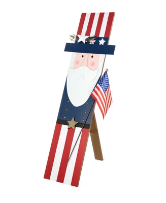 Glitzhome 36" H Patriotic, Americana Wooden Uncle Sam Porch Decor