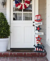 Glitzhome 35.75" H Patriotic, Americana Wooden Top Hat Porch Sign
