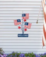 Glitzhome 42" H Patriotic, Americana Metal Flags Yard Stake