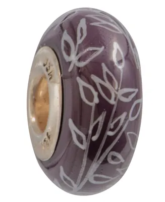 Fenton Glass Jewelry: Purple Paradise Glass Charm - Multi