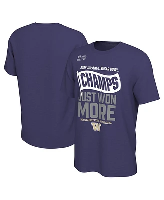 Men's Purple Washington Huskies College Football Playoff 2024 Sugar Bowl Champions Locker Room T-shirt