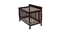 Coffee Pine Wood Baby Toddler Bed Convertible Crib