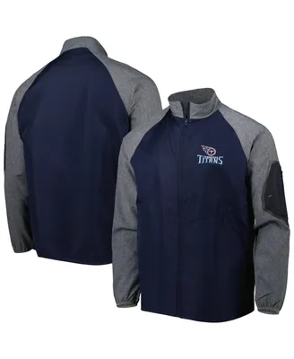 Men's Dunbrooke Navy Tennessee Titans Hurricane Raglan Full-Zip Windbreaker Jacket