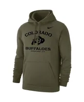 Men's Nike Olive Colorado Buffaloes Stencil Arch Club Fleece Pullover Hoodie
